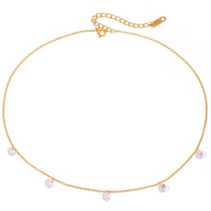 ELENYS Sparkle  pozlacený náhrdelník 18K žluté zlato