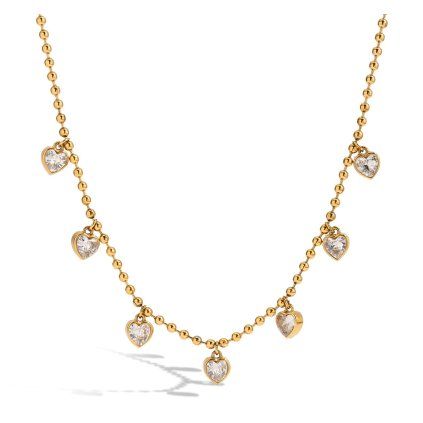 ELENYS Heartline  pozlacený náhrdelník 18K žluté zlato