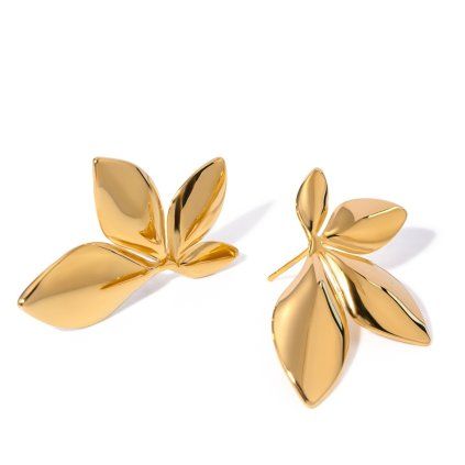 ELENYS Golden Bloom  pozlacené náušnice 18K žluté zlato