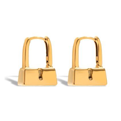 ELENYS Lock  pozlacené náušnice 18K žluté zlato