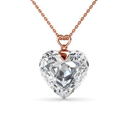 Elenys pozlacený náhrdelník Srdce s krystaly Swarovski® 18K růžové zlato