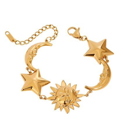 ELENYS Luna Stella  pozlacený náramek 18K žluté zlato