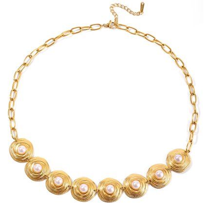 ELENYS Aurora Pearl  pozlacený náhrdelník 18K žluté zlato