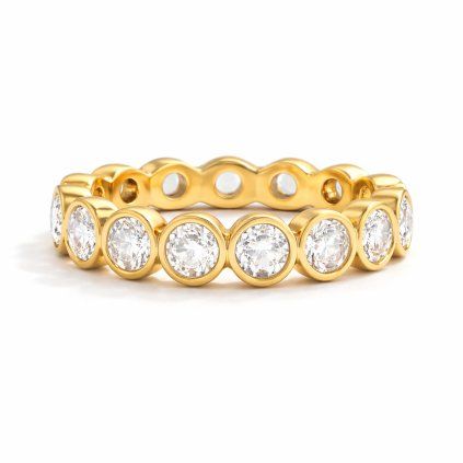 ELENYS Crystal Pure  pozlacený prsten 18K žluté zlato