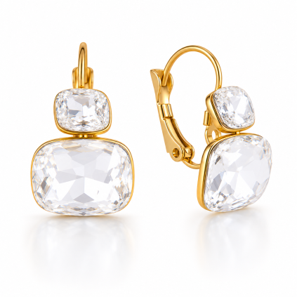 ELENYS Prism Crystal  pozlacené náušnice 18K žluté zlato