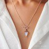 Royal Fashion náhrdelník 14k růžové zlato vermeil T Lock měsíční kámen N005-ROSEGOLD