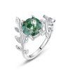 Royal Fashion stříbrný rhodiovaný prsten Mechový achát RG021594P