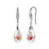 Royal Fashion stříbrné  náušnice pozlacené 18k bílým zlatem Swarovski®