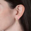 Elenys pozlacené kruhové náušnice Srdce s krystaly Swarovski® 18K bílé zlato