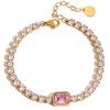 ELENYS Bella Pink  pozlacený náramek 18K žluté zlato