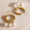 ELENYS Pearl Trio  pozlacené náušnice 18K žluté zlato