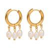 ELENYS Pearl Trio  pozlacené náušnice 18K žluté zlato