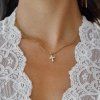 ELENYS Cross  pozlacený náhrdelník 18K žluté zlato