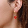 ELENYS Sweet Strawberry  pozlacené náušnice 18K žluté zlato