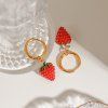 ELENYS Sweet Strawberry  pozlacené náušnice 18K žluté zlato