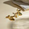 ELENYS Golden Bloom  pozlacené náušnice 18K žluté zlato