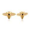 ELENYS Bee Sparkly  pozlacené náušnice 18K žluté zlato
