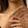 ELENYS Flower Pearl  pozlacený prsten 18K žluté zlato