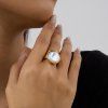 ELENYS Organic Pearl  pozlacený prsten 18K žluté zlato