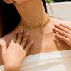 ELENYS Aurelia Loop  pozlacený choker 18K žluté zlato