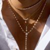 ELENYS Tennis Chain 3 mm  pozlacený náhrdelník 18K žluté zlato