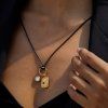 ELENYS Relic Cord  pozlacený náhrdelník 18K žluté zlato