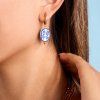 ELENYS Flora Blue  pozlacené náušnice 18K žluté zlato