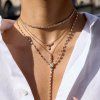 ELENYS Linear Drop  pozlacený náhrdelník 18K žluté zlato