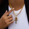 ELENYS Cross Charms  pozlacený náhrdelník 18K žluté zlato