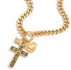 ELENYS Cross Charms  pozlacený náhrdelník 18K žluté zlato