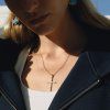 ELENYS Cross Pavé  pozlacený náhrdelník 18K žluté zlato