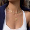 ELENYS Golden Sun Heart  pozlacený náhrdelník 18K žluté zlato
