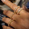 ELENYS Crystal Line  pozlacený prsten 18K žluté zlato