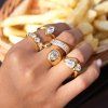 ELENYS Crystal Love  pozlacený prsten 18K žluté zlato
