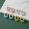 ELENYS Opaline Rose  pozlacené náušnice 18K žluté zlato